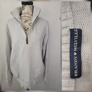 Brandy Melville Tunic Sweater OS 3/4 Zip Up Long Sleeve Gray Oversized Relaxed